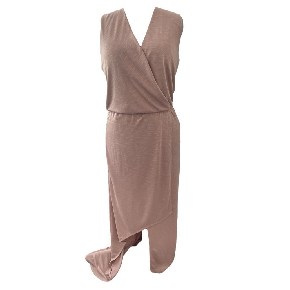 LANSTON high low, Surplice Maxi dress, blush pink, sleeveless, V-Neck, Sz: S NWT